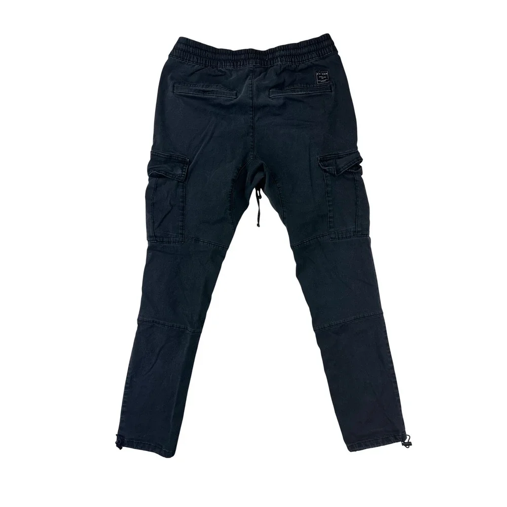 PacSun Cargo Pants Mens Slim M‎ Black Jogger Utility Pockets Cotton Spandex